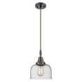 thumbnail image 5 of 447-1P-AC-G74 Innovations Lighting Bell - 1 Light Cord Hung Mini Pendant-11.13 Inch Tall and 8 Inch Wide-Antique Copper Finish-Seedy Glass Color, 5 of 7