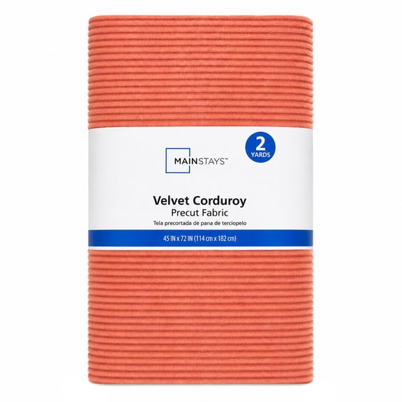 Mainstays 2 Yard 100% Polyester Velvet Corduroy, Terracotta, 72" Wide for Quilting & Sewing