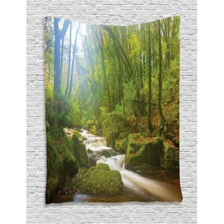 Woodland Decor Wall Hanging Tapestry Forest Scene At Golitha Falls Nature Reserve On The River Fowey Cornwall England Bedroom Living Room Dorm
