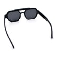 thumbnail image 5 of Hipster Octagonal Double Bridge Thick Bevel Plastic Racer Sunglasses All Black, 5 of 5