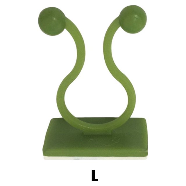 VONKY 100 Pcs Crochet de Plante Auto-Adhésif Robuste Sans Perçage Couleur Unie Clip de Support pour Rotin Accessoires Vert Grand