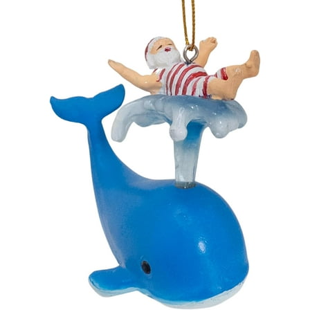 Santa Claus On Top of Whale Blowhole Christmas Tree Fun Kids Ornament