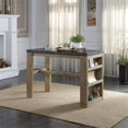 thumbnail image 2 of ACME Table de Comptoir en Marbre Charnell avec Base de Rangement en Noir et Chêne, 2 of 9