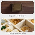 thumbnail image 3 of Walnut Wooden Jewelry Box with Glass Lid and Lock for Necklaces Earrings Rings Bracelets Watches, 3 of 8