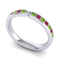 thumbnail image 2 of 0.30 Carat Round Shape Peridot & Red Ruby Gemstone Classic Eternity Band for Birthday Gift 14K White Gold Size 9.5 by Diamond-Capitals, 2 of 8