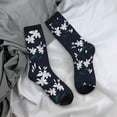 thumbnail image 5 of Susaid Lilies Flowers Print Men's Moisture Wicking Cushioned Crew Work Boot Socks Suitable for Size 36-45, 5 of 6