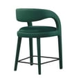 thumbnail image 4 of Counter Stool Chair, Green, Velvet, Bar Pub Cafe Bistro Dining Kitchen Hospitality Restaurant, Modern Contemporary Boutique HB35931, 4 of 10