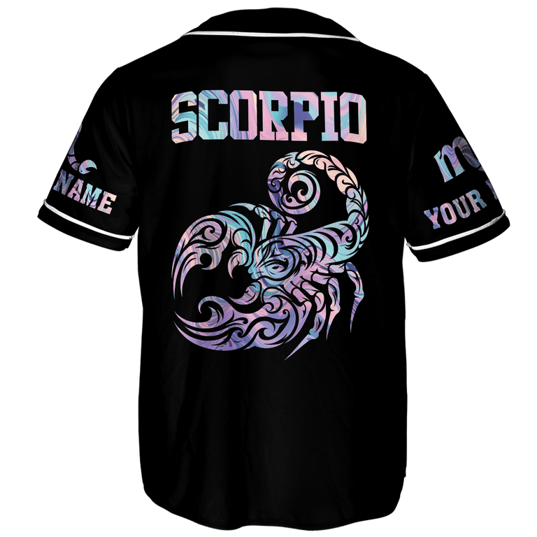 Lotusprinthandmade Personalized Name Scorpio Zodiac Baseball
