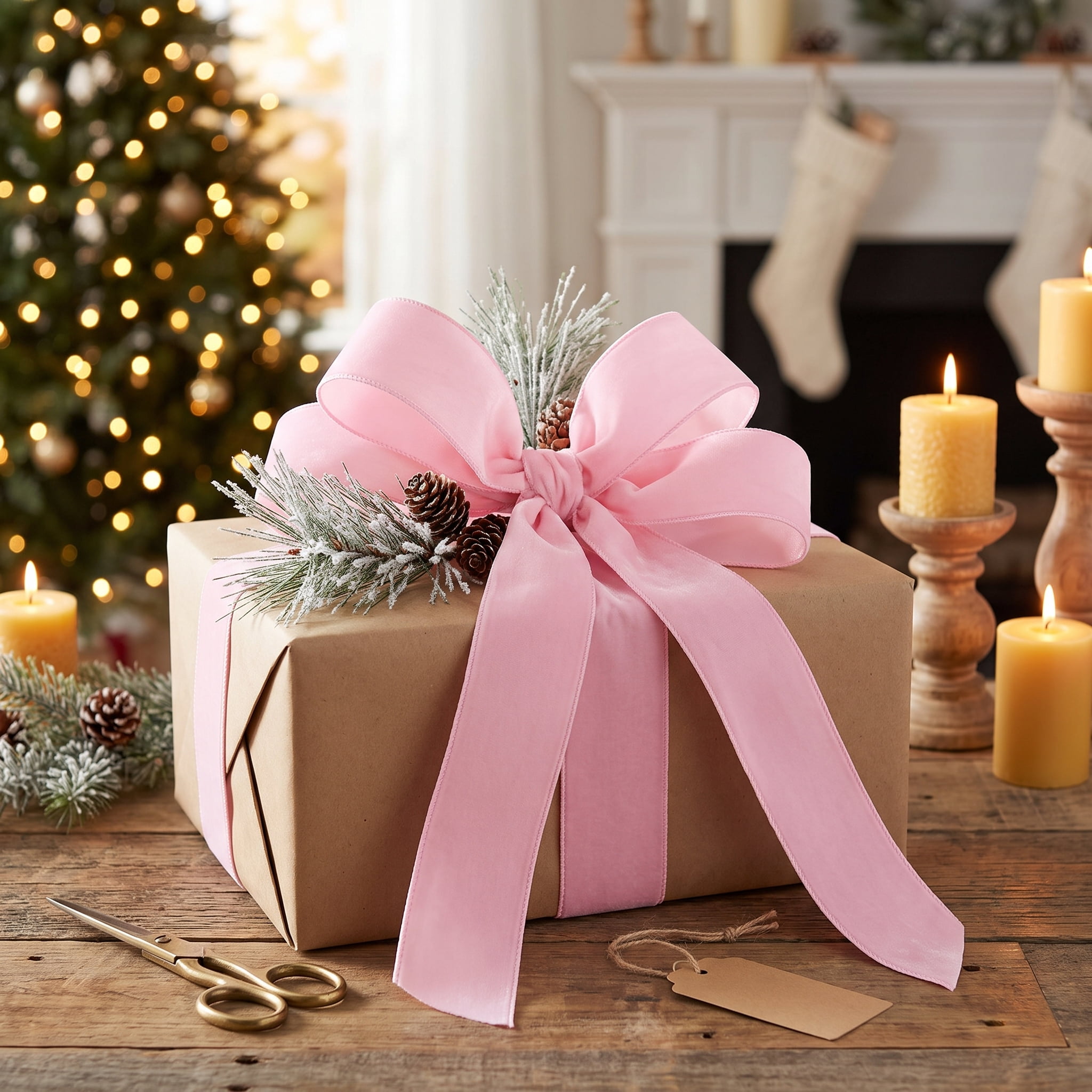 Light Pink Velvet Christmas Ribbon, 2.5" x 40', by Holiday Time