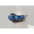 thumbnail image 6 of Size 6, Round Blue Fire Opal Topaz Silver Ring, 6 of 6