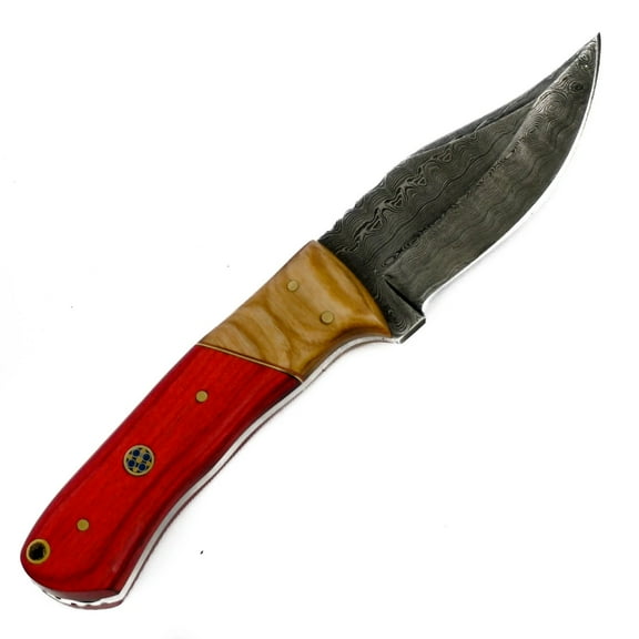 Skinning Knife- Hunting Knife- High Carbon Damascus Steel Blade