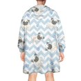 thumbnail image 2 of Pug and Footprints Wearable Oversized Blanket,Wearable Blanket Hoodie for Adults,Cozy Hooded Blankets with Super Pockets,Super Warm Fuzzy Pullover for Women & Men, 2 of 6