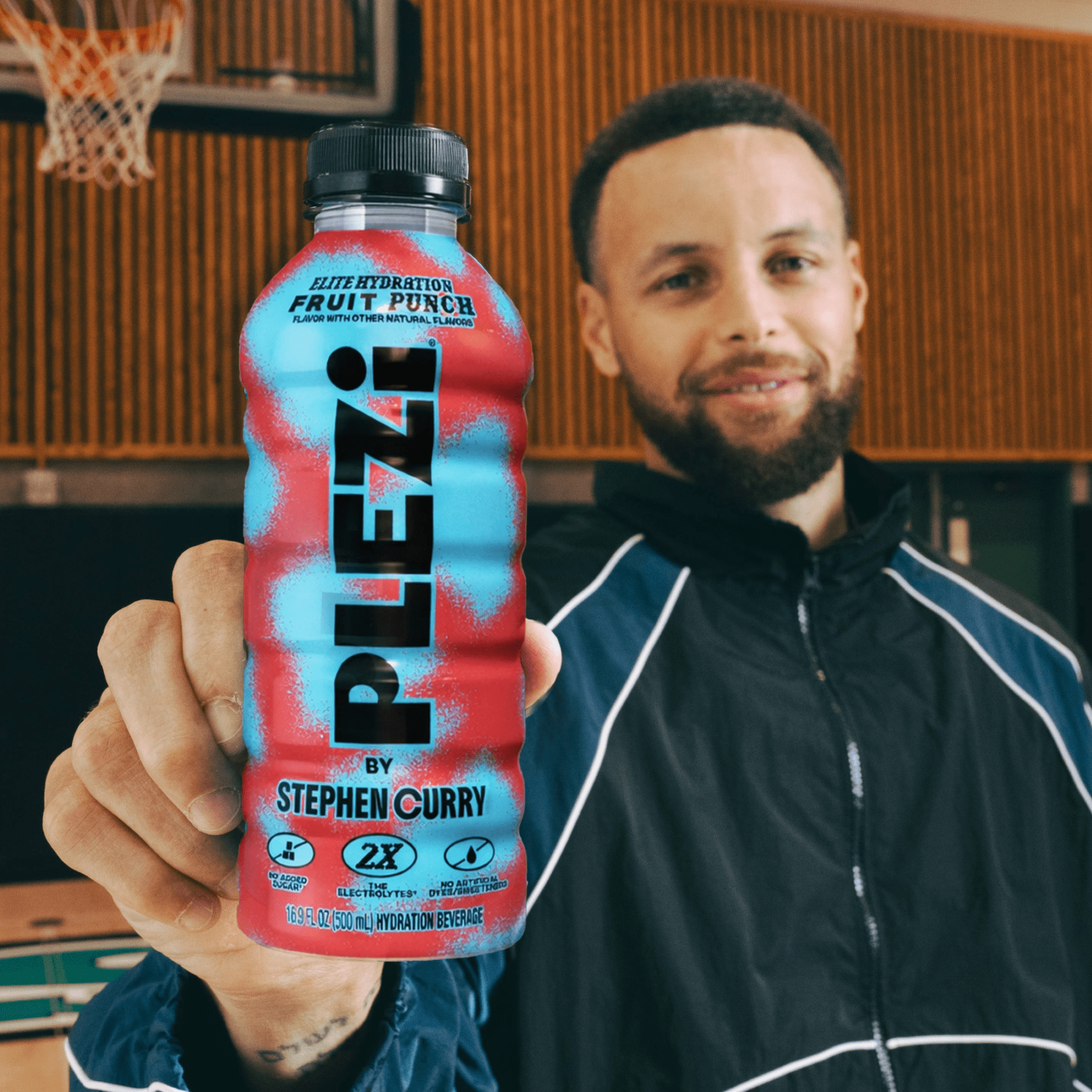 PLEZi Hydration Fruit Punch Sports Drink, No Added Sugar, 2X Electrolytes & 560mg Potassium, Made with Real Juice, 16.9 fl oz Bottles, 12 Pack