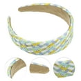 thumbnail image 3 of 1 Pc Elegant Flat Raffia Straw Headband for Women for Girls 5.91"x1.57" Blue, 3 of 6