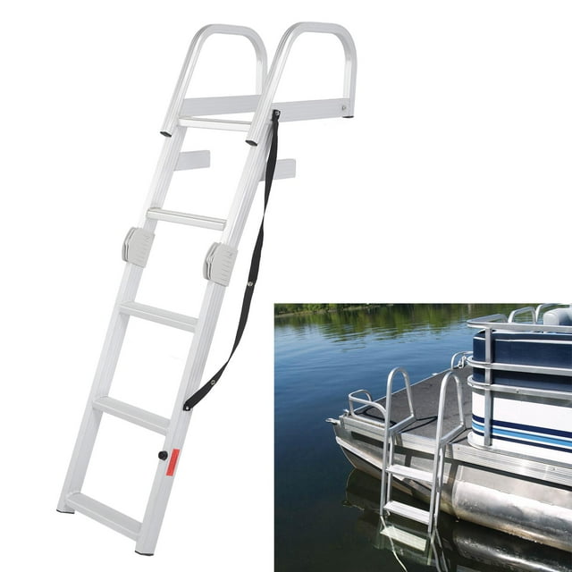 Boat Folding Ladder, Sturdy Marine Folding Ladder Rustproof for Swimming Pools
