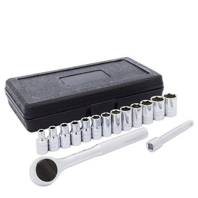 Juego de 15 dados y accesorios SURTEK F4400 en pulgadas 1/4In
