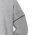 thumbnail image 3 of Women's Gameday Couture Ash Chicago Bears Rhinestone Drop Shoulder Oversized Fleece Pullover Sweatshirt, 3 of 3