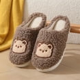 thumbnail image 4 of Fengactive Womens Cozy Bear Plush Warm Slippers Autumn Winter Indoor Outdoor Cartoon Patch Slippers, 4 of 8