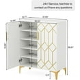 thumbnail image 2 of Tribesigns Shoe Cabinet, 5-Tier White Shoe Storage Cabinet with Doors and Gold Metal Legs for Bedroom, Living Room, 2 of 6