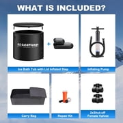 XL Ice Bath Tub for Cold Plunge, 120 Gal Ice Plunge Tub with Insulated Lid, Step Stool, Portable Inflatable Ice Pod Plunge Barrel, Easy Chiller Connection, Cold Therapy Indoor Outdoor