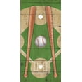 thumbnail image 2 of Villa, Mlli 11x18 Black Ornate Wood Framed with Double Matting Museum Art Print Titled - Baseball, 2 of 4