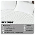thumbnail image 4 of Sleepdown 100% Cotton Jersey Sheets Full, 4 Piece Full Bed Sheets Soft Breathable Deep Pocket Full Size Bed Sheets, White, 4 of 7