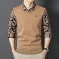 thumbnail image 2 of Seamless Tencel Fake Two Piece Warm Knitted Sweater-Fleece Thickened Pullover Sweater, 2 of 10
