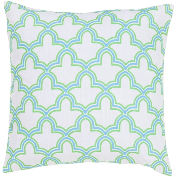 Surya Surya Pillows Area Rug FF049 Corn Flower Blue Lattice Scales 22" x 22" Square