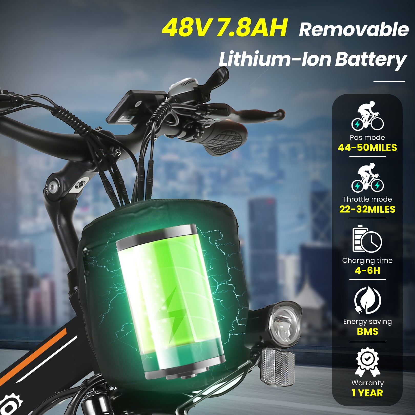 Gocio 26" Folding Electric bike for Adults, 750W Peak Motor 48V 7.8Ah Battery, 21 Speed Mountain Ebike, UL2849