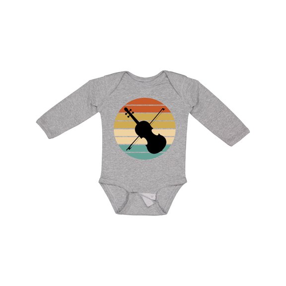 Inktastic Violin Music Retro Sunset Boys or Girls Long Sleeve Baby Bodysuit