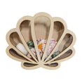 thumbnail image 2 of Dserhfy Wooden Shell Display Case Handcrafted Rustic Sea Shell Shadow Box Seashell Shaped Storage Display Box Home Office Desktop Decoration, 2 of 8