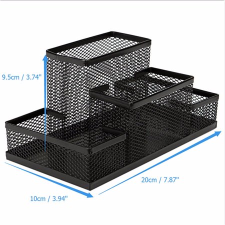 Mesh Style Pen Pencil Ruler Holder Desk Office Stationery