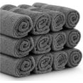 thumbnail image 3 of Superior Hub Luxury Cotton Washcloths 13x13 Inch - 650 GSM Turkish Cotton | Hotel, Spa, Bathroom Face Towel | 12 Pack, Dark Gray, 3 of 17