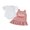 Pink, variant on Miaouyo Baby Girls Summer Clothes Solid Short Sleeve Romper with Letter Embroidery Overall Dress 2 Pcs Set