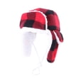 thumbnail image 1 of Gorro de invierno ajustable a cuadros con orejas. Gorros de invierno para cachorros y perros de todos los tamaños en climas fríos, para viajar o estar en casa, 1 of 6