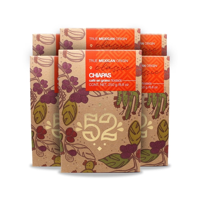 Café Artesanal 52 CLASSIC Chiapas Pack de 6 - Grano