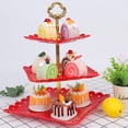 thumbnail image 4 of 3x 3 capas Cupcake Stand Bandeja de servicio para boda Baby Shower, 4 of 9
