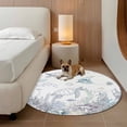 thumbnail image 2 of Turtle Coastal Round Area Rug 5Ft Washable Circle Rugs for Living Room Bedroom, Nautical Summer Beach Coral Jellyfish Shell Non-Slip Carpet Floor Mats Indoor Outdoor Carpet Runner Home Decor, 2 of 8