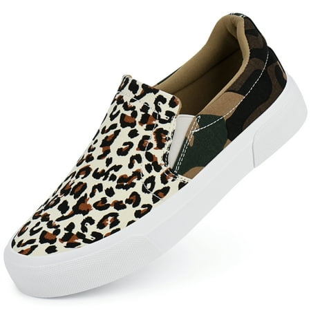 JENN ARDOR Women s Canvas Shoes Low Top Classic Slip-On Round Toe Lightweight Comfort Fashion Sneakers Flats for Walking