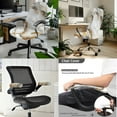 thumbnail image 2 of SCRAWLGOD Marble Print Golden White Stretchable Office Chair Slipcover with Arm Rest Slipcovers 3 PCS Comfy Rotating Chair Cover Anti-Dust Breathable Swivel Chair Protector, S, 2 of 7