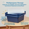 thumbnail image 4 of ECR4Kids Stackable Square Bins with Non-Snap Lids, Multipurpose Organization, Navy, 2-Pack, 4 of 9
