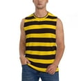 thumbnail image 2 of Lsque Bee Stripe Print Men's Cotton Blend Sleeveless Muscle Shirts (S-3XL)- Moisture Wicking, Odor Protection, UPF 30+,3X-Large, 2 of 8