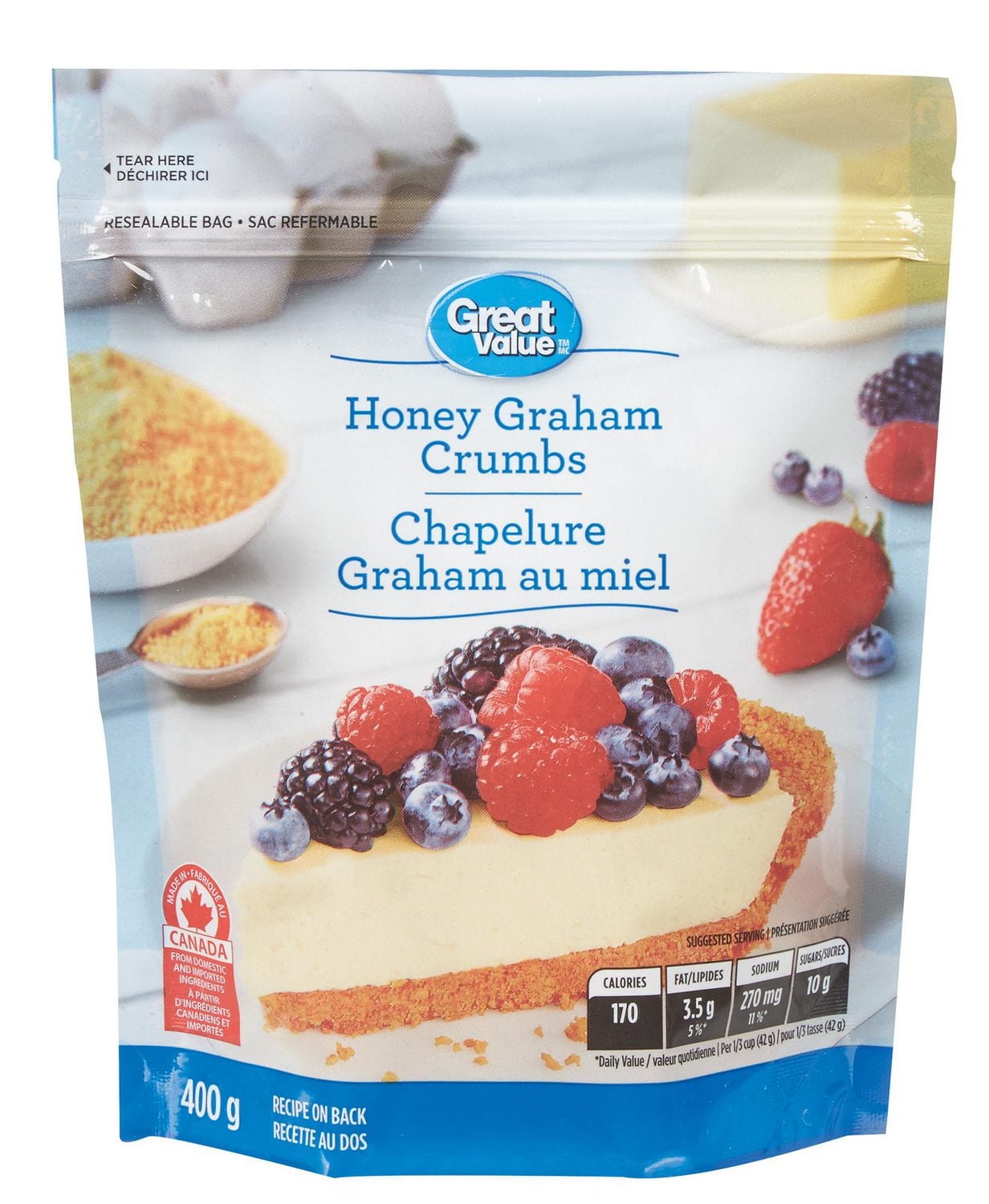 Great Value Graham Baking Crumbs, 400 g