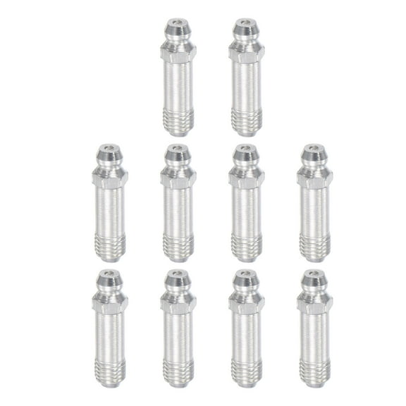 Uxcell Steel Straight Hydraulic Grease Fitting Accessories M8 x 1mm Thread 10 Pack