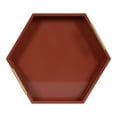 thumbnail image 6 of Kate and Laurel Lipton Modern Hexagon Tray, 18 x 15.5, Red and Gold, Midcentury Decorative Serving Tray for Storage and Display in Living Room Decor Scheme, 6 of 8