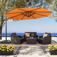 thumbnail image 1 of CorLiving 11.5ft Deluxe Tilting and Rotating Offset Patio Umbrella with Aluminum Frame and Durable Canopy, Orange, 1 of 11
