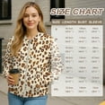 thumbnail image 6 of SCRAWLGOD Leopard Print Brown Beige Women's Crewneck Zip up Long Sleeve Jacket with Pockets Running Sweatshirts Jackets Hoodless Stylish Soft Lightweight Coat, XXL, 6 of 7
