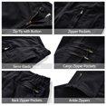 thumbnail image 3 of Women's Cotton Cargo Pants Casual Y2K with 6 Zipper Pockets Baggy Hiking Work Pants (No Belt)Black,Size 10, 3 of 5