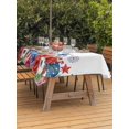 thumbnail image 3 of Outdoor Tablecloth with Umbrella Hole for Patio/Picnic/Party/Camping, 4th of July Floral Waterproof Table Cloth Rectangle Table Cover Washable, Blue Red Independence Day Stars (60"x 120"), 3 of 9
