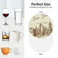 thumbnail image 6 of Fuzoiu New York Print Leather Coasters Set,Drink Coasters Set of 4,for Tabletop Protection, Durable PVC Coasters,Home Décor and Housewarming Gift-Round Shape, 6 of 6